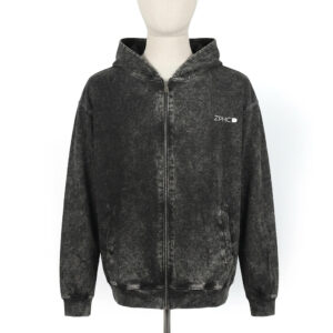 Lifestyle Zip Hoodie — Washed Black ZPHC